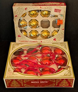 SR - Vintage Shiny Brite Christmas Ornaments (Lot of 2)