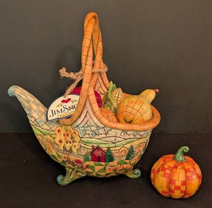 K - Decorative Basket Jim Shore Heartwood Creek Basket of Plenty
