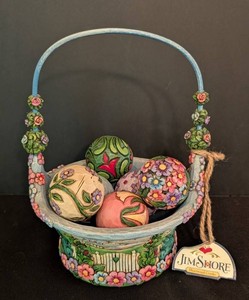 K - Decorative Basket Jim Shore Blossoms of Spring Heartwood Creek 4009235