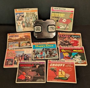 Vintage View-Master Viewer & 8 Slide Packets Mixed Lot (Lot of 9)