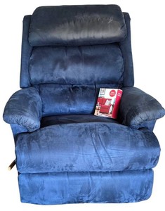 Recliner - La-Z-Boy Blue Fabric Chair With Care Kit