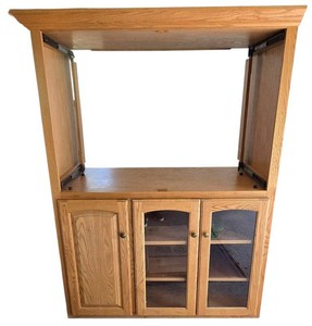 Vintage Oak Entertainment Center - Handcrafted Steve Croppoli Cabinet