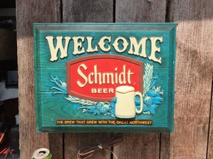 1976 SCHMIDT BEER - light Up WELCOME Sign - Works