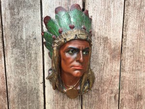 Native American Chalkware Head