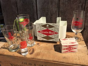Vintage GRAIN BELT - Napkin Holder - Matchbox - Glasses