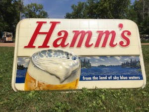 Pretty rare Vintage HAMMS 5 x 3 Vacu-Form 3D Plastic Sign Front - Wow
