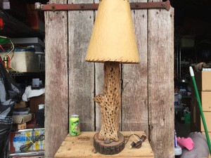 Vintage Cactus Table Lamp - Corresponding Shade with Small Condition