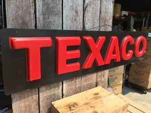 Vintage TEXACO - Vacuform Type 3D Sign - 66 x 14 12 Nice