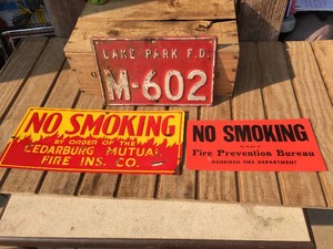 Vintage FIRE DEPARTMENT Signs