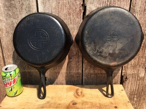 (2) Vintage GRISWOLD Cast Iron Skillets #6 - #7