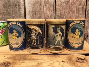 (4) Antique MORTON SALT - Commemorative Reproductions 1914-1941 Wow