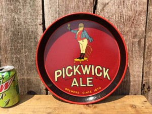 Vintage PICKWICK ALE 12 Metal Beer Tray
