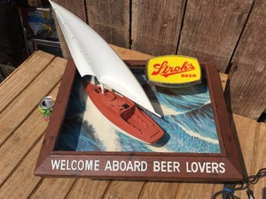 Nifty  Rare STROHS Welcome Aboard Beer Lovers Beer Light 19 x 15 - Works