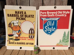 Vintage BLATZ  OLD STYLE Cardboard Displays 20 x 28