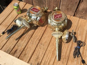 Groovy Pair - SCHLITZ - Lighted Wall Sconces - Working