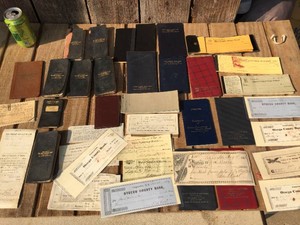 Neat Group Vintage Bank Books - Banking Related