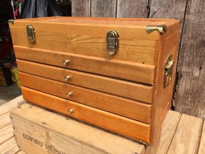 Oak CraftMachinist Type Wooden Chest of Drawers 21 x 10 x 13