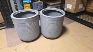 Lot of 2 - 16 Fluted Composite Planters