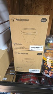 2 Westinghouse Solar Bluetooth Pool Speakers with Lights