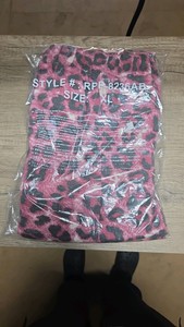 Zenana Pink Leopard Sweatpants with Side Slit Size XL