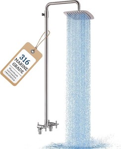 G-Promise Stainless Steel 10 Rainfall Outdoor Shower Kit