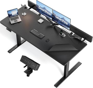 DeskShow 60 X 30 Electric Standing Desk with Flip-Top Cable Management