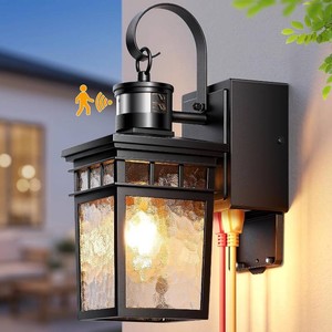 Gleamz Motion Sensor Porch Light with GFCI Outlet