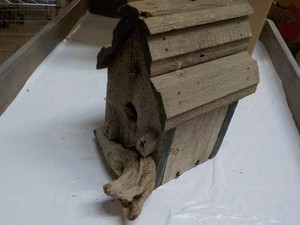 Rustic Handmade Birdhouse 11 Tall...