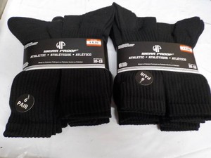 12 pair Black Wear Proof size 10-13...