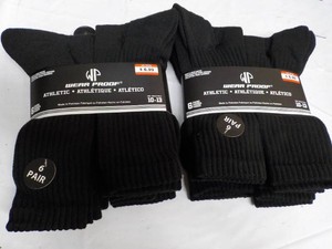 12 pair Black Wear Proof size 10-13...