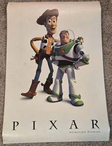 Vintage PIXAR ANIMATION STUDIOSTOY STORY Laminated Poster -Featuring Buzz and Woody (24 x 36) and Vintage Laminated PIXAR DISNEY TOY STORY ALIEN POSTER (27 X 34) Circa 1995