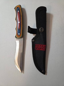 Coon Hunter Sharps Cutlery - 9 stainless steel blade- Frostwood handle with 16800 nylon sheath - new in box