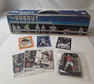 Box of Misc. Baseball Cards (Don Russell, Topps, Upper Deck) misc. dates.  Ken Griffey FatherSon cards and Babe Ruth.  Misc. packs cards of football and hockey .&nbsp Card count not verified or gone through by American Auctions.