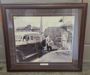 Vintage - picture from Fargo ND of Vics Market Delivery Truck - Circa 1930-1939..&nbsp Picture is 32 w x 37 l.&nbsp &nbspGreat piece to add to den or man cave. This picture hung in the former Fryin Pan Restaurant for many years.&nbsp