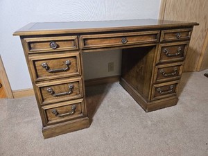Traditional Double Pedestal Writing Desk with Inset Top