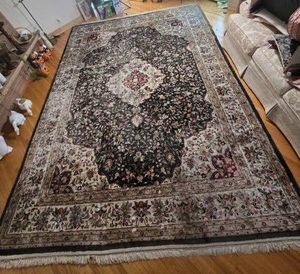 Hand Knotted Wool Persian Style Area Rug 146 x 108 Inches