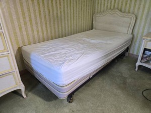 French Provincial Style Cane Panel Full Headboard and Bed