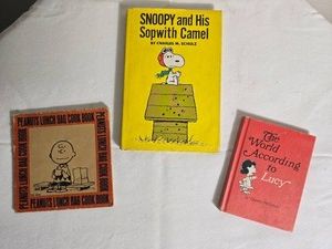 Vintage Peanuts Book Collection with First Edition Snoopy and His Sopwith Camel