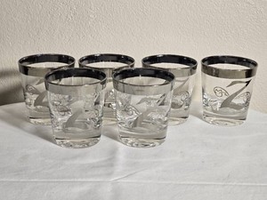 Monogram Z Silver Rim Old Fashioned Glasses, Set of Six