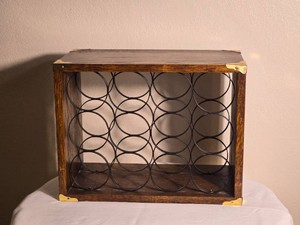 Wood and Metal 16 Bottle Wine Rack