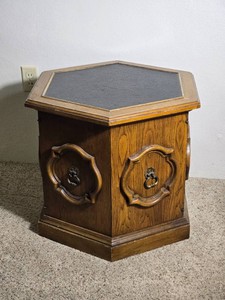 Vintage Multi Sided Slate Top Storage Table
