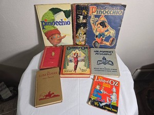 Vintage Childrens Book Collection with Oz and Pinocchio Titles