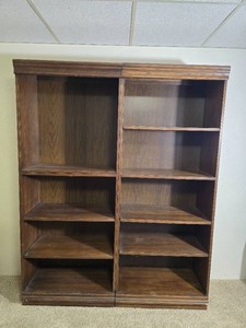 Matching Open Wood Bookcase Pair