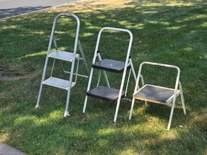 Assorted Folding Step Stools, Set of Three