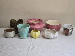 Assorted Vintage Ceramic and Pottery Planter Collection