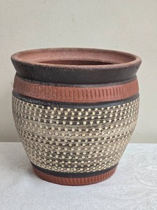 Large Decorative Tribal Pattern Ceramic Planter