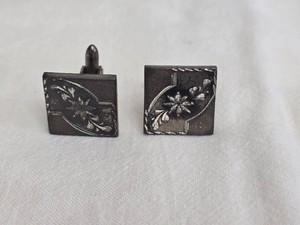 Vintage Sterling Silver Floral Cufflinks, 19g