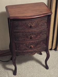Carved French Provincial Three Drawer Accent Chest
