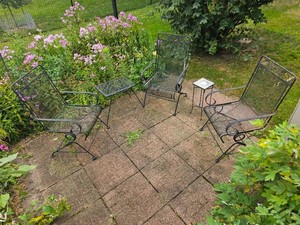 Wrought Iron Coil Spring Patio Seating