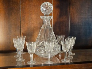 Waterford Crystal Lismore Decanter & Cordial Glasses